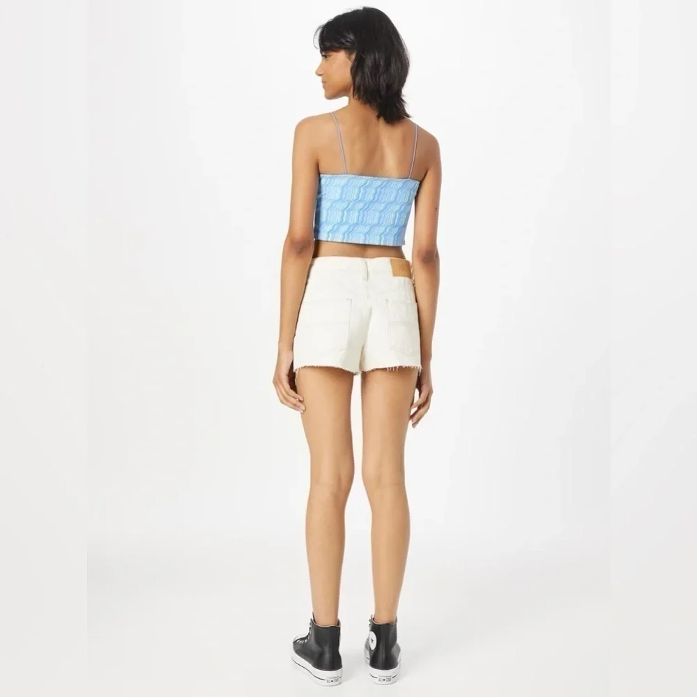 NWT Urban Outfitters Denim Shorts Size 25 Low Rise Harri Neutral Cream Color